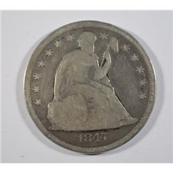 1847 SEATED DOLLAR VG