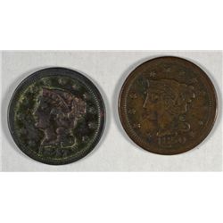 1847 VG & 1850 FINE LARGE CENTS