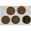 Image 1 : 5-1907 INDIAN HEAD CENT "GRADING SET" ( VG, FINE, VF, XF, AU)