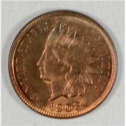 1908 INDIAN HEAD CENT CH BU RED