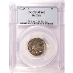 1938-D BUFFALO NICKEL PCGS MS66