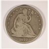 Image 1 : 1877 SEATED HALF DOLLAR GOOD+