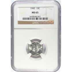 1945 MERCURY DIME NGC MS 65 GEM