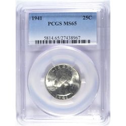 1941 WASHINGTON QUARTER PCGS MS 65 GEM