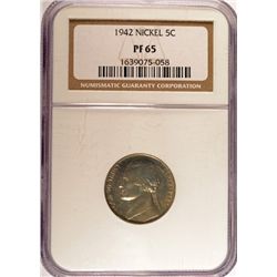 1942 JEFFERSON NICKEL NGC PROOF65 GEM