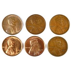 6 DIFFERENT LINCOLN CENTS (21-S, 22-D, 23-S,41-D,42-D,60 SD) VG-UNC