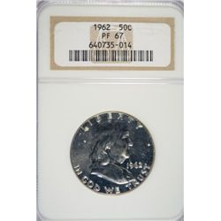 1962 FRANKLIN HALF DOLLAR NGC PF 67
