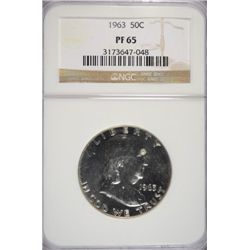 1963 FRANKLIN HALF DOLLAR NGC PF-65
