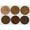 Image 1 : 6 DIFFERENT INDIAN HEAD CENTS (03,04,05,06,07,09) GOOD-XF