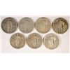 Image 1 : 7 DIFFERENT STANDING LIBERTY QUARTERS ( 17-1, 18-S, 20, 26 , 27, 27-D, 28) AG-