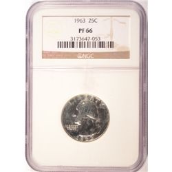 1963 WASHINGTON QUARTER NGC PF66