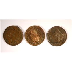 3-1906 INDIAN HEAD CENTS  GRADING SET  ( FINE, XF, AU)