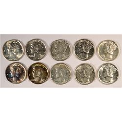 10-1942 MERCURY DIMES UNC'S