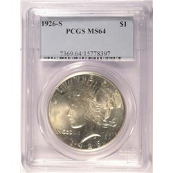 1926-S PEACE DOLLAR PCGS MS64