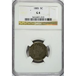 1885 LIBERTY NICKEL NGC G-4 KEY!