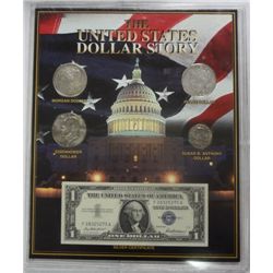 THE UNITED STATES DOLLAR STORY,  1921` MORGAN, 1922 PEACE DOLLAR, IKE AND SBA