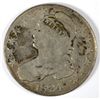 Image 1 : 1824 BUST HALF DOLLAR, VG  WAS IN A BEZEL  SO RIM IS FLAT