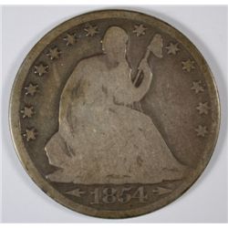 1854-O SEATED HALF DOLLAR, G-VG