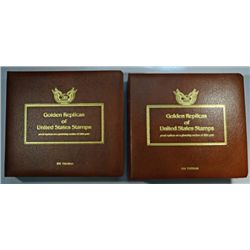 ( 2 ) BINDERS FULL OF GOLDEN REPLICAS OF UNITED STATES STAMPS