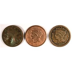 3 CULL LARGE CENTS (45,48,49)