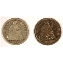 2-1853 SEATED HALF DIMES AG/GOOD