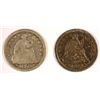 Image 1 : 2-1853 SEATED HALF DIMES AG/GOOD