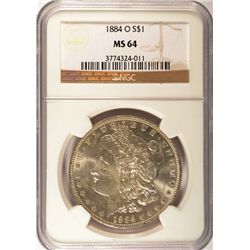 1884 O MORGAN DOLLAR NGC MS64