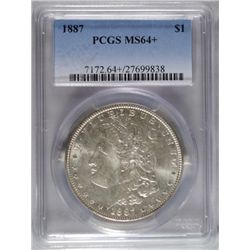 1887 MORGAN DOLLAR PCGS MS64+ WHITE