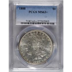 1888 MORGAN DOLLAR PCGS MS63+ WHITE