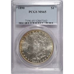 1890 MORGAN DOLLAR PCGS MS 65 GEM