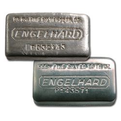 Silver Bars: Engelhard 10 oz Bar (Wide, Poured) .999 fi