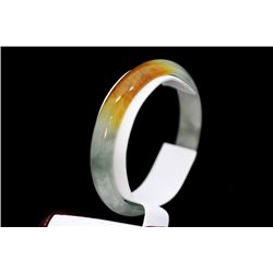 CHINESE YELLOW AND WHITE JADE BIG BANGLE