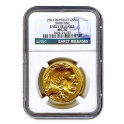 Certified Uncirculated Gold Buffalo One Ounce 2013 MS70