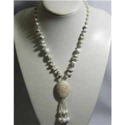 WHITE TURQUOISE BEADED