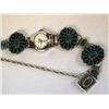 Image 2 : Zuni Sterling & Turquoise Watch Bracelet, Signed