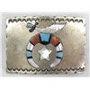 Image 1 : Zuni Shriner's Inlay Belt Buckle
