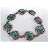 Image 1 : Vintage Navajo Link Bracelet, Silver & Turquoise