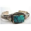 Image 2 : Navajo Sterling Silver Turquoise Bracelet, Signed