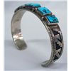 Image 1 : Navajo Sterling Silver Turquoise Bracelet, Signed