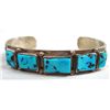 Image 4 : Navajo Sterling Silver Turquoise Bracelet, Signed