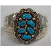 Image 1 : Navajo Sterling Bisbee Blue Turquoise Bracelet