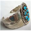 Image 2 : Navajo Sterling Bisbee Blue Turquoise Bracelet