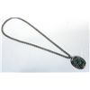 Image 1 : '50s Navajo Cast Silver Turquoise Pendant Necklace