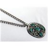 Image 2 : '50s Navajo Cast Silver Turquoise Pendant Necklace