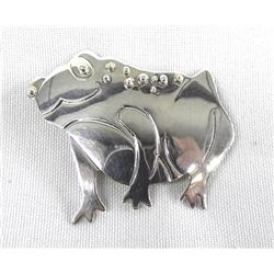 Sterling Silver Frog Pin -- Diane Reed