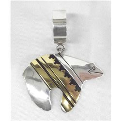 Navajo Sterling Bear Pendant -- T Singer