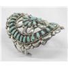 Image 1 : Navajo Pawn Sterling Turquoise Cluster Bracelet