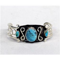 Navajo Sterling Silver Turquoise Bracelet