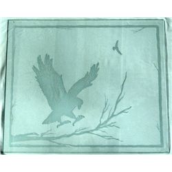 Large Etched Glass Coffee Table Top MUST BE P/UP