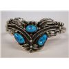 Image 1 : Navajo Sterling Turquoise Sleeve Cuff Bracelet